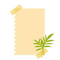 Sticky Note with Leaf Decoratioon