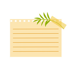 Sticky Note with Leaf Decoratioon