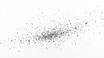 Silver Confetti Splash on White Background