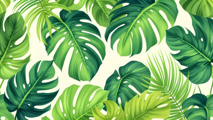 Fototapeta premium Tropical Leaves Pattern