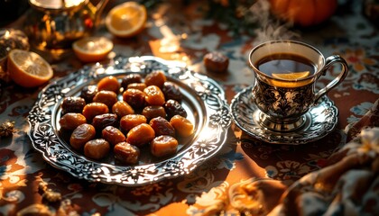 Dates are an essential part of the Iftar meal, offering a burst of energy and blessings to begin the fast-breaking with gratitude