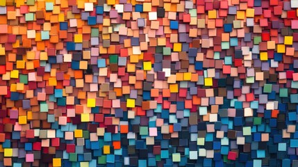 Fototapeta premium Colorful Mosaic of Small Squares in a Vibrant Abstract Pattern
