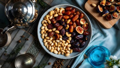 Dates are an essential part of the Iftar meal, offering a burst of energy and blessings to begin the fast-breaking with gratitude
