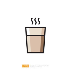 Stylized Icon of a Steaming Coffee Cup Illustrating a Hot Beverage for Enjoyment in a Cozy Morning Setting