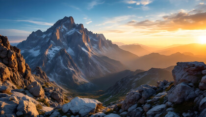 Panorama mountain autumn landscape