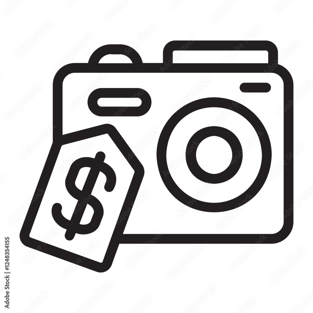 Wall mural Camera line icon