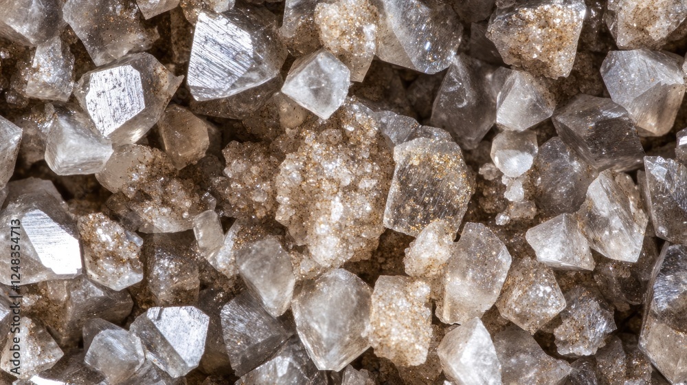 Poster Closeup view of clustered translucent crystals