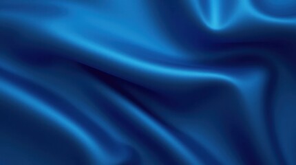 Fototapeta premium Smooth Satin Deep Blue Abstract Background with Light Reflections
