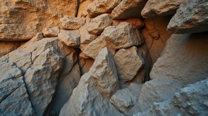 Naklejka premium Deep Earthy Cracks and Natural Erosion on a Jagged Cliff Face