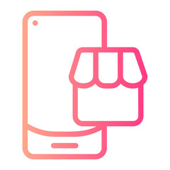 Fototapeta premium mobile store gradient icon