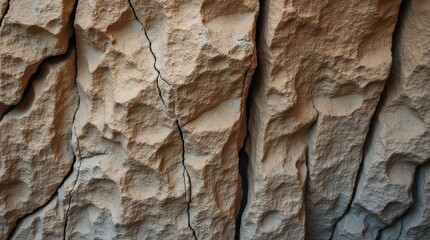 Fototapeta premium Jagged Cliff Face with Deep Earthy Cracks