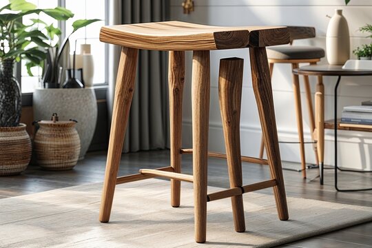 Personalized Wooden Stool with Custom Leg Styles for Unique Furniture Creation