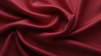 Fototapeta premium Luxurious Burgundy Silk Fabric with Warm Undertones