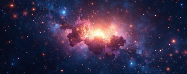 Fototapeta premium Distant star cluster; ethereal glow of ancient light , cosmic, space exploration, ancient light