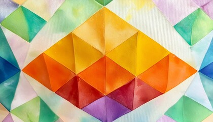 ポップでかわいいカラフルな抽象画イラスト（水彩画）