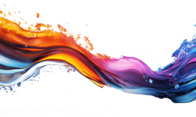 Splashing colorful ink pigments