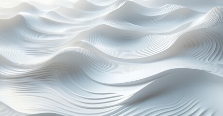 Obraz premium Seamless waves of soft white textures create a peaceful flow, exuding serenity and elegance with smooth, undulating curves, giving the impression of soft, flowing motion