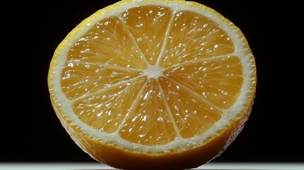 A Vibrant Lemon Slice, Close-Up Photography