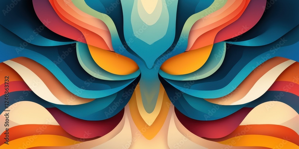 Poster A vibrant abstract design featuring flowing waves of colors, creating a captivating visual effect.