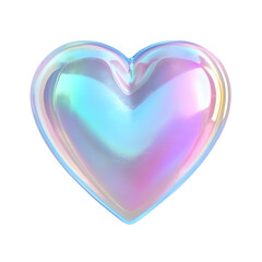 a glossy holographic heart icon