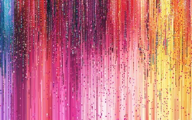 Digital pixel-sorting glitch effect with distorted bright colors