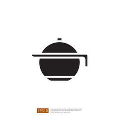 Minimalist Black Food Cover Icon Representing a Dish or Culinary Presentation on a Simple White Background