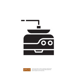 Stylish Black Coffee Grinder Icon with Modern Design Elements Representing a Caf? Beverage Experience and the Art of Brewing Coffee