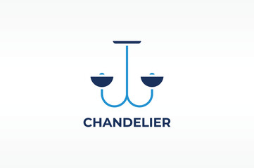 CHANDELIER vector, icon or logo sign isolated symbol illustration