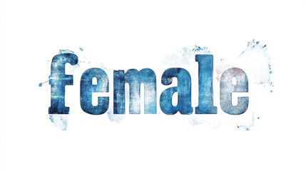 male and female words in letters blue and white colour contrast 2d illustration