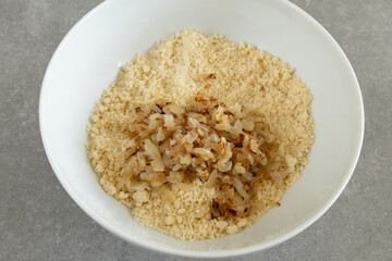 Ingredients for making onion scones.