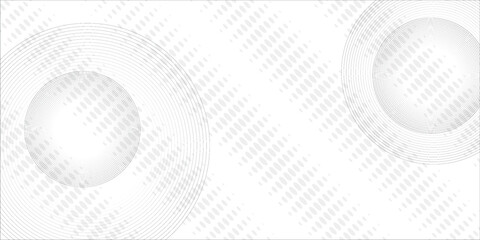 White geometric abstract background overlap layer on bright space with lines effect decoration. Modern graphic design element circles style concept for banner. eps 10