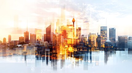 Obraz premium Financial hub evolution in johannesburg urban landscape city skyline business concept