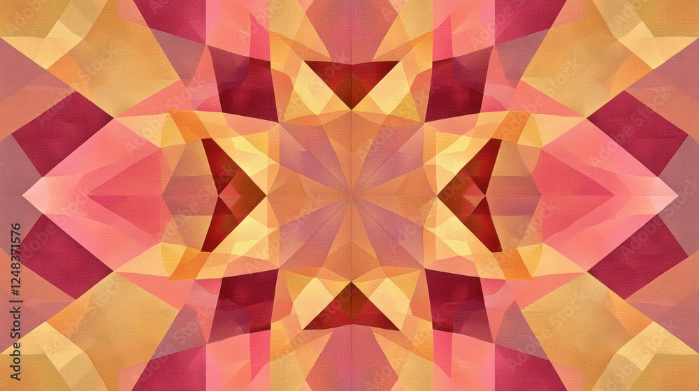 Poster abstract geometric pattern with warm hues