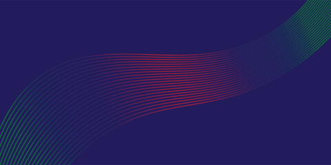 Abstract glowing wave lines on blue background. Dynamic wave pattern. Modern flowing wavy lines. Futuristic technology concept.