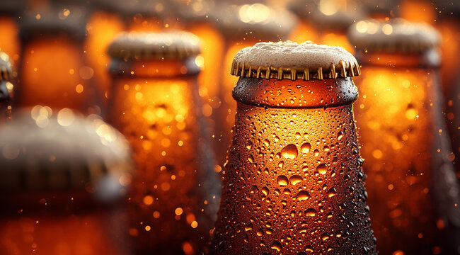 Botellines de cerveza humedos