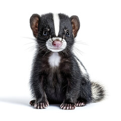 Obraz premium Adorable Baby Skunk: A Close-up Portrait of a Charming and Playful Young Wildlife Creature
