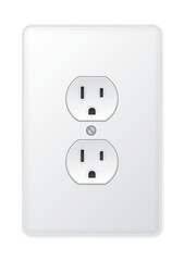 Realistic vector white socket. Type B. Isolated on white background
