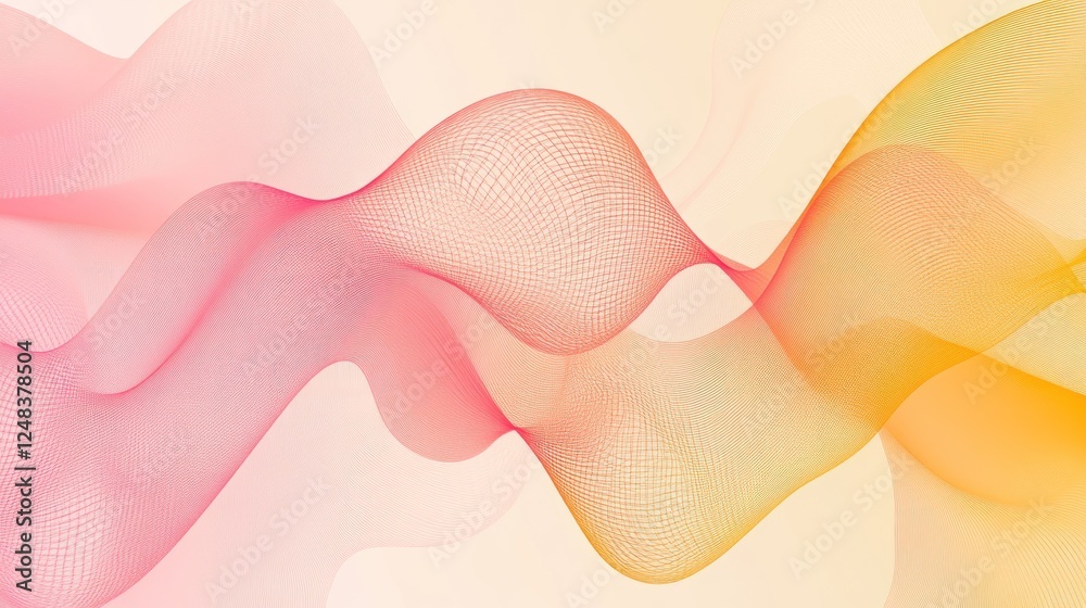 Poster abstract pink and gold wave pattern design