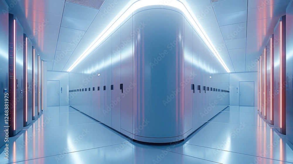Leinwandbilder supercomputing facility, data processing and storage center featuring advanced server room