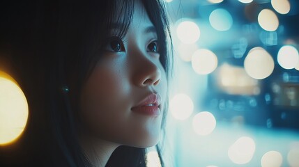 Focused Asian Woman Engaged in Video Marketing Content Creation in a Creative Environment