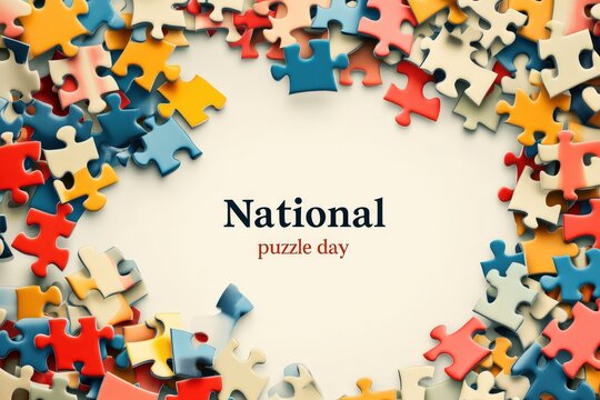 Celebrating national puzzle day with colorful pieces