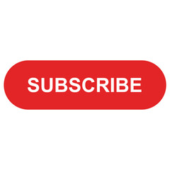 Red Subscribe Button with Icon - Isolated on White Background