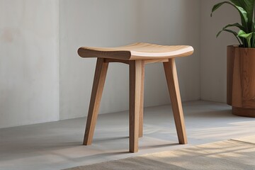 Contemporary Minimalist Wooden Stool with Sleek Legs for Stylish Home Seating