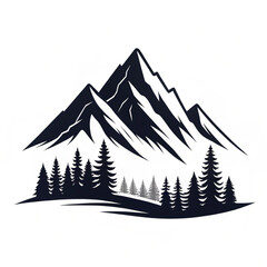 Obraz premium Minimalist Mountain silhouette vector icon 