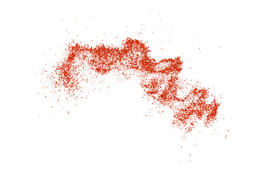 The vector illustration depicts a dynamic splatter of chili powder, dried pepper, spicy paprika, and other seasonings. Png.
