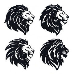 Lion Logo Set. Premium Design Collection. Vector Illustration
