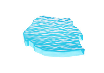 Water Ice Map Of Eswatini Global Warming Melting Glacier In Deep Ocean Blue Water 3d Illustration