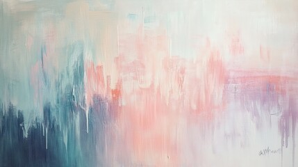 Abstract Pastel Painting Cityscape Soft Hues