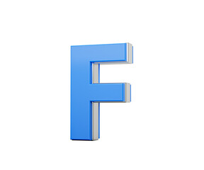 Blue Capital Letter F Gleams With Its Sleek Modern Design Bold Font With Sharp Edges 3D Illustration