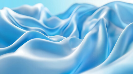 Obraz premium Close up of blue cloth with blurry background 3d render illustration. 3D Illustration